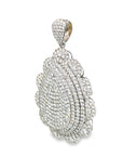 18K White Gold Pear Flat Pave Diiamond Pendant