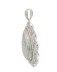 18K White Gold Pear Flat Pave Diiamond Pendant