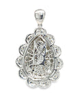 18K White Gold Pear Flat Pave Diiamond Pendant