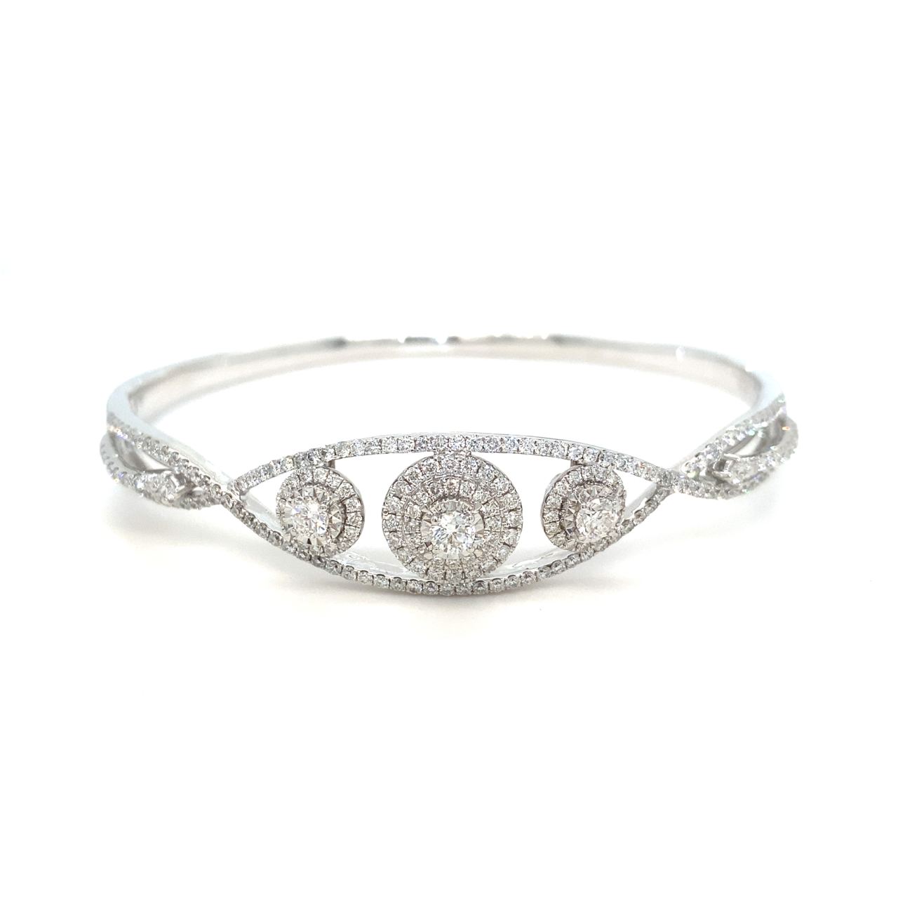 18K White Gold Diamond Bangle