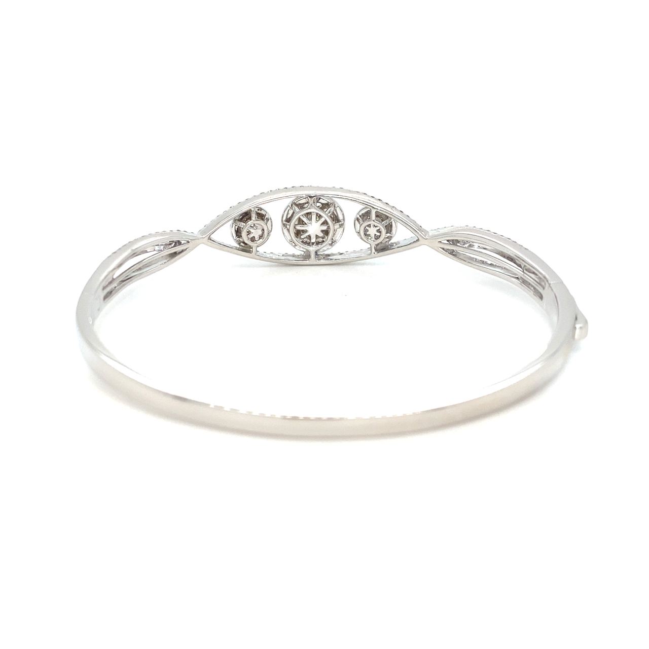 18K White Gold Diamond Bangle