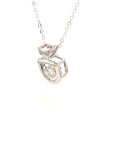 18K White Gold Shell Geometry Dancing Stone Diamond Necklace