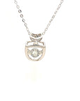 18K White Gold Shell Geometry Dancing Stone Diamond Necklace
