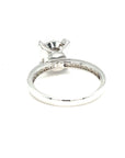 18K White Gold Top Cushion Mini Illusion Sharp Claws Diamond Ring