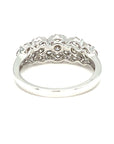 18K White Gold Five Flat Lotus Cluster Diamond Ring