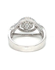 18K White Gold Line Layer Full Pave Lotus Cluster Diamond Ring