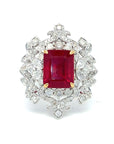 18K White Gold Ruby Diamond Ring