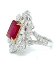 18K White Gold Ruby Diamond Ring