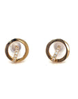 18K Rose Gold Vintage Round Diamond Earrings