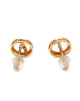 18K Rose Gold Vintage Round Diamond Earrings