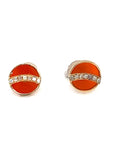 18K Rose Gold Little Planet Agate Diamond Earring