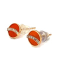 18K Rose Gold Little Planet Agate Diamond Earring
