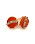 18K Rose Gold Little Planet Agate Diamond Earring