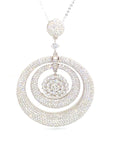 18K White Gold Mega Double All Bubble Diamond Cluster Diamond Pendant