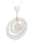 18K White Gold Mega Double All Bubble Diamond Cluster Diamond Pendant