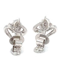 18K White Gold Swan Lotus Diamond Earrings