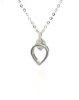 18K White Gold Double Waterdrop Diamond Necklace