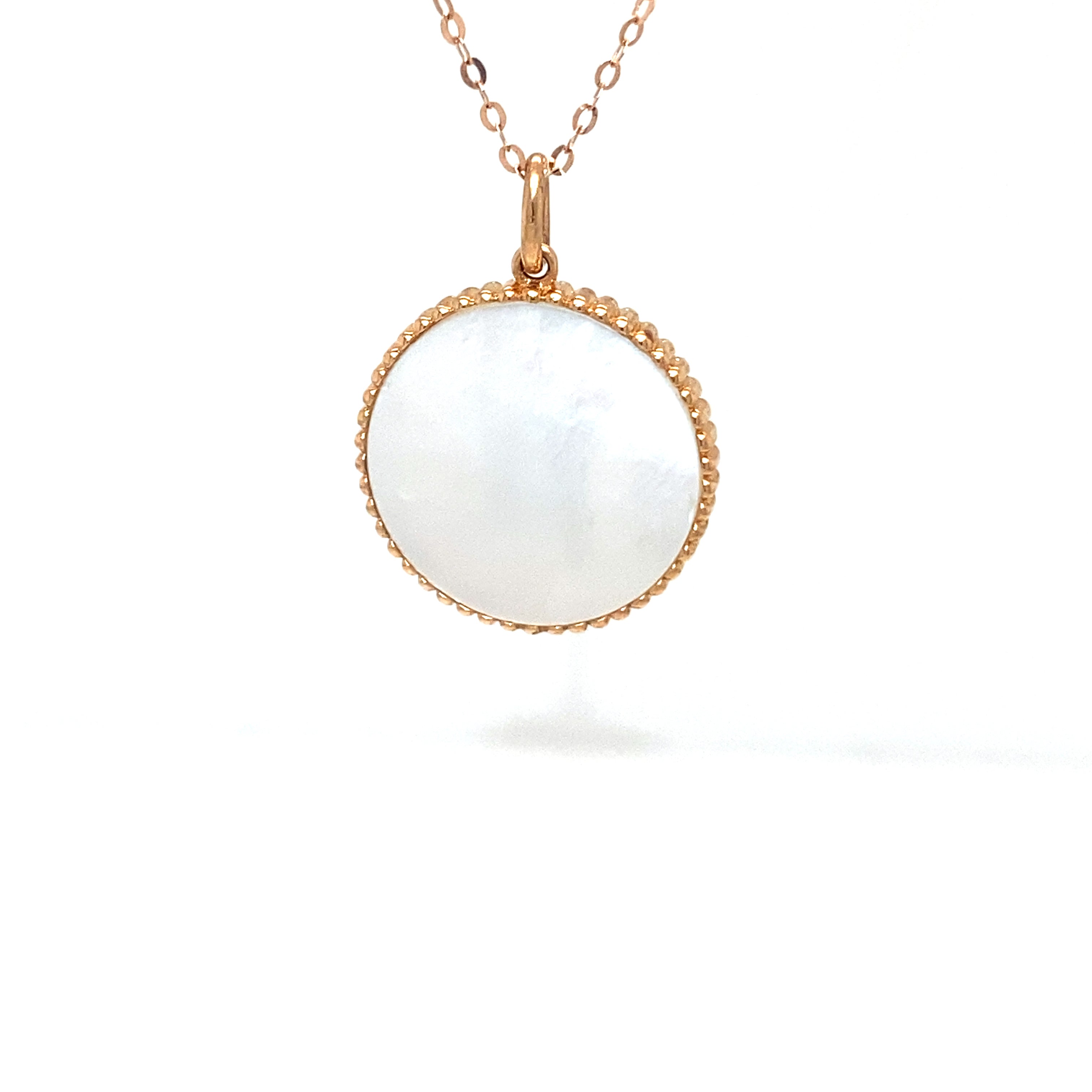 18K Rose Gold Gemini Zodiac Mother Of Pearl Diamond Necklace