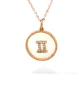 18K Rose Gold Gemini Zodiac Mother Of Pearl Diamond Necklace