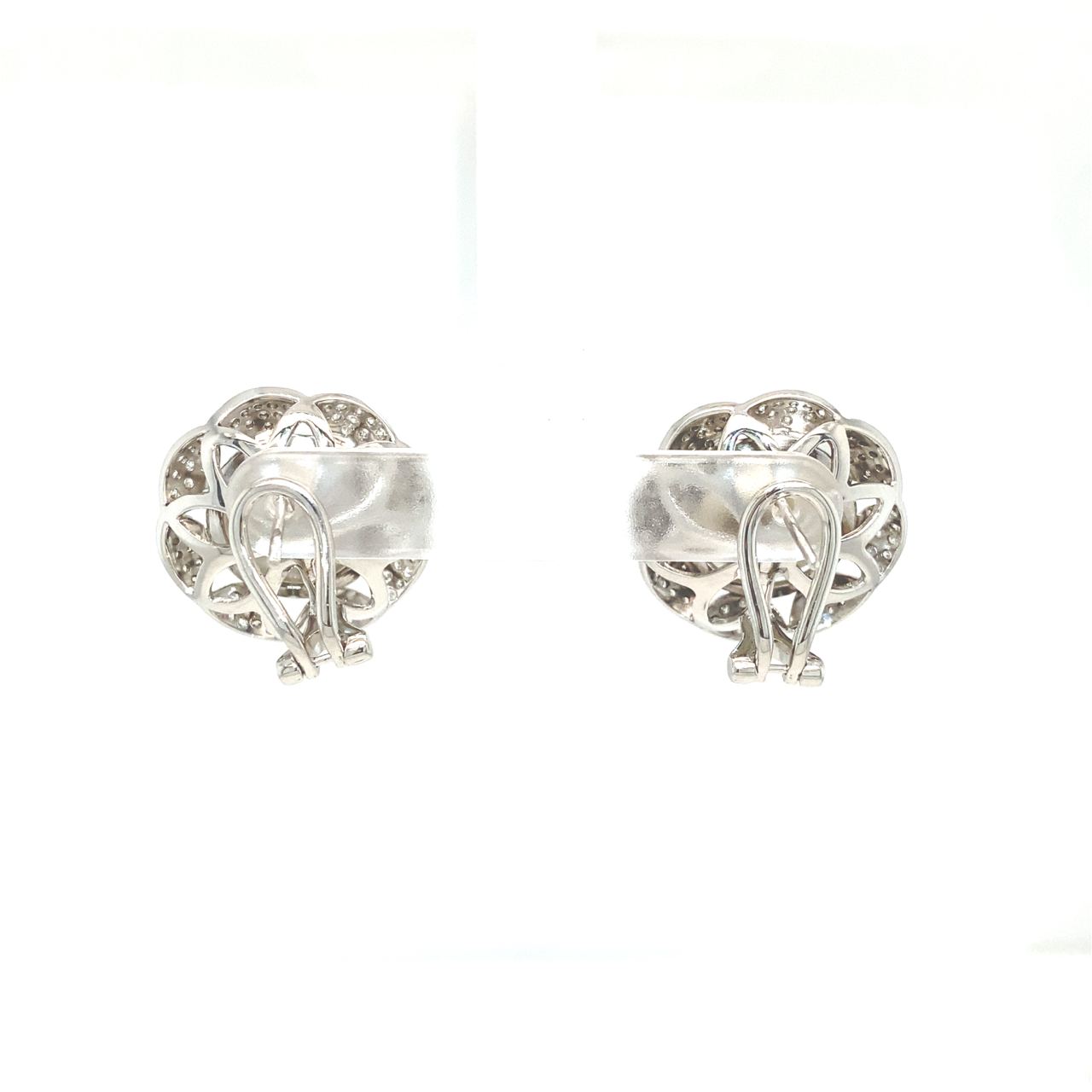 18K White Gold Pearl Diamond Earring