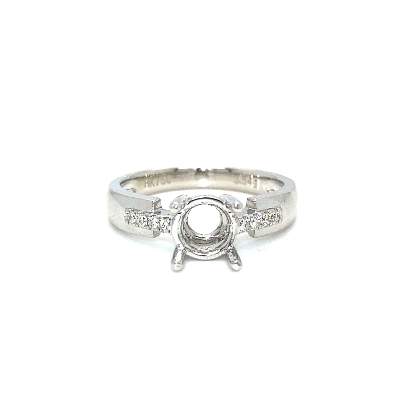 18K White Gold Diamond Ring Mounting