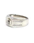 18K White Gold Diamond Men's Ring
