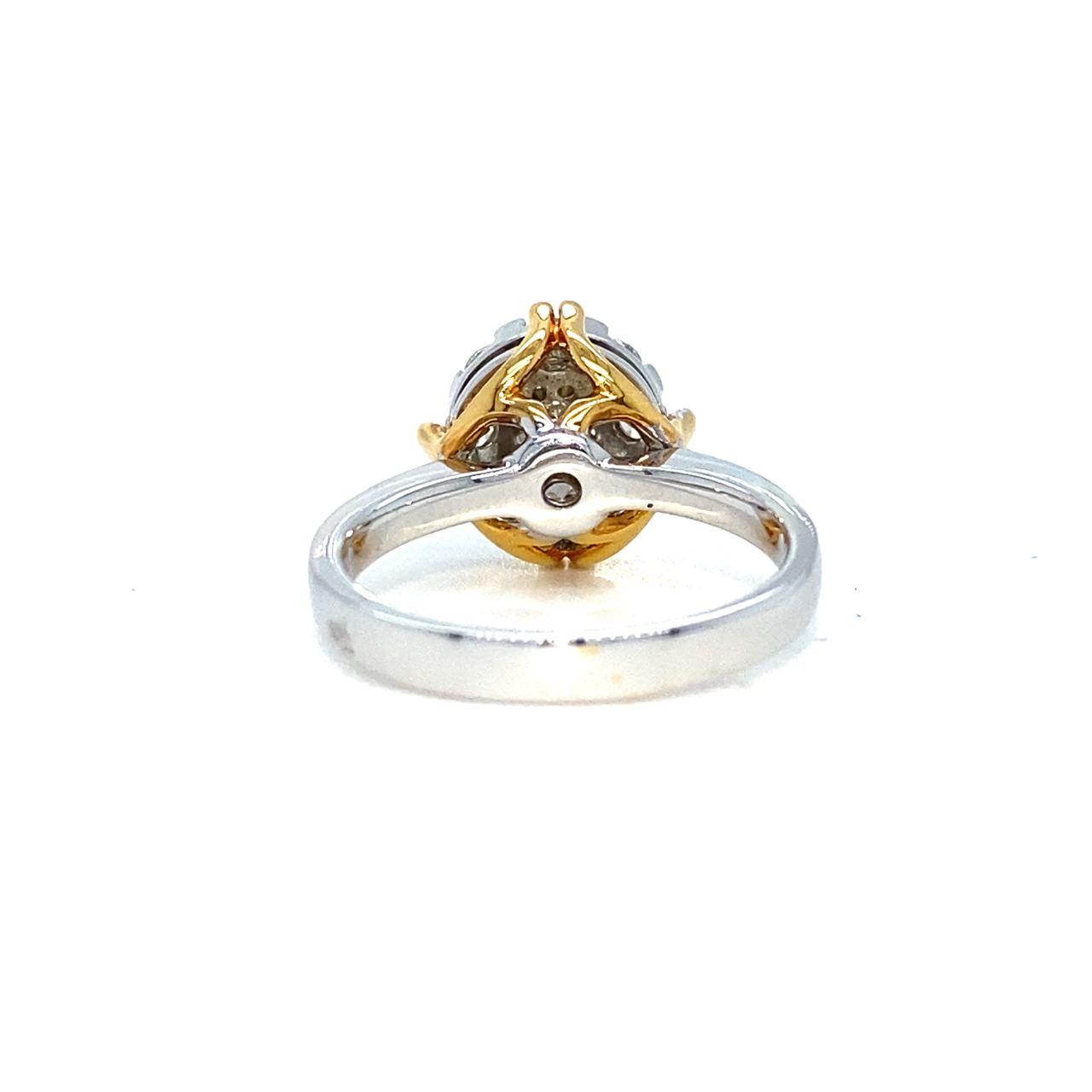 18K Rose Gold Midi Simple Lotus Cluster Diamond Ring