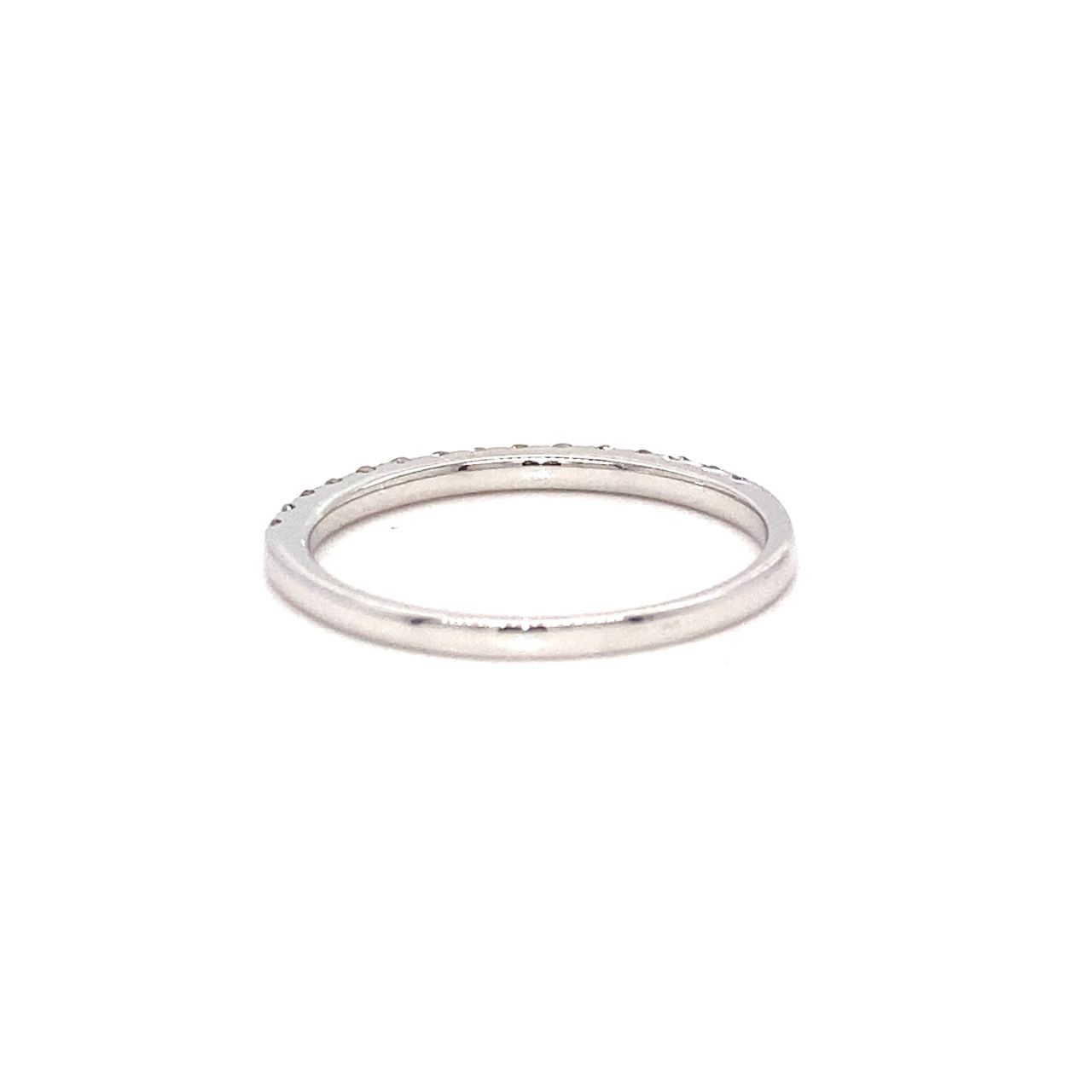 18K White Gold Simple Diamond Round Band