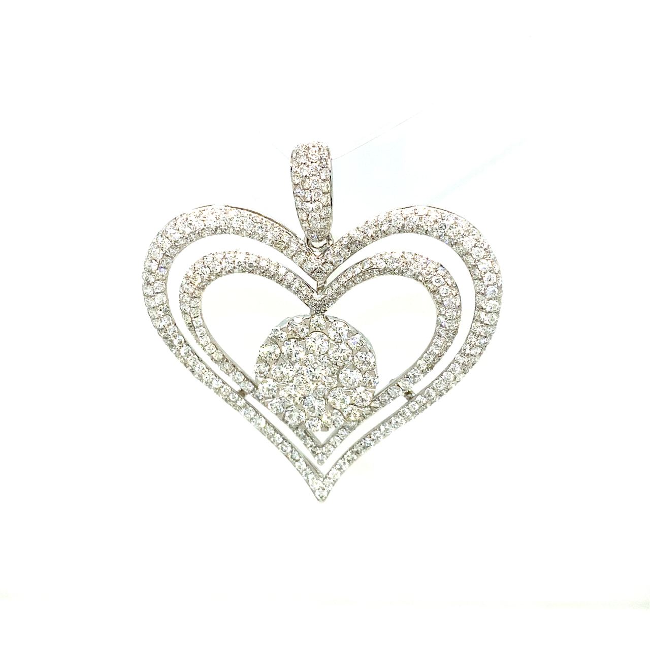 18K White Gold Diamond Pendant