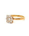 18K Rose Gold Simple Lotus Cluster Diamond Ring