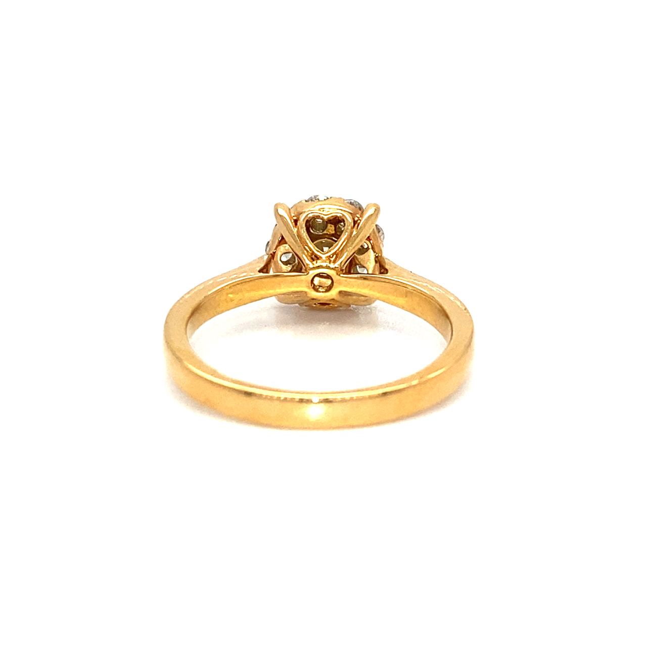 18K Rose Gold Simple Lotus Cluster Diamond Ring