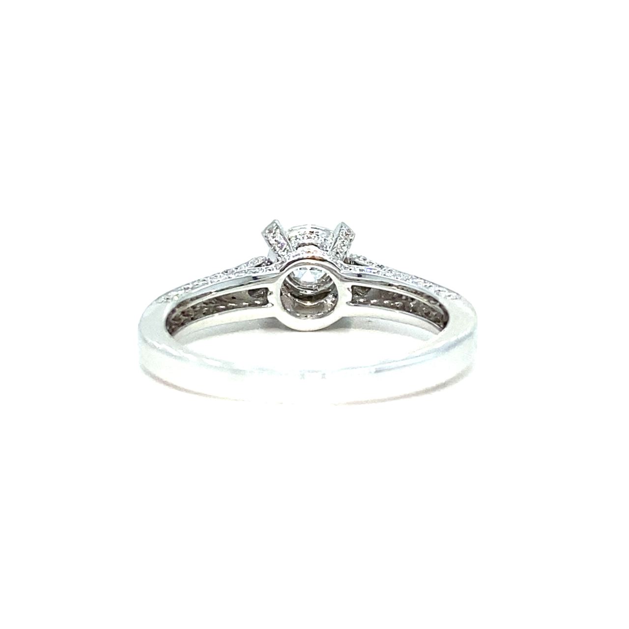 18K White Gold Cathedral Small Illu Set Diamond Ring