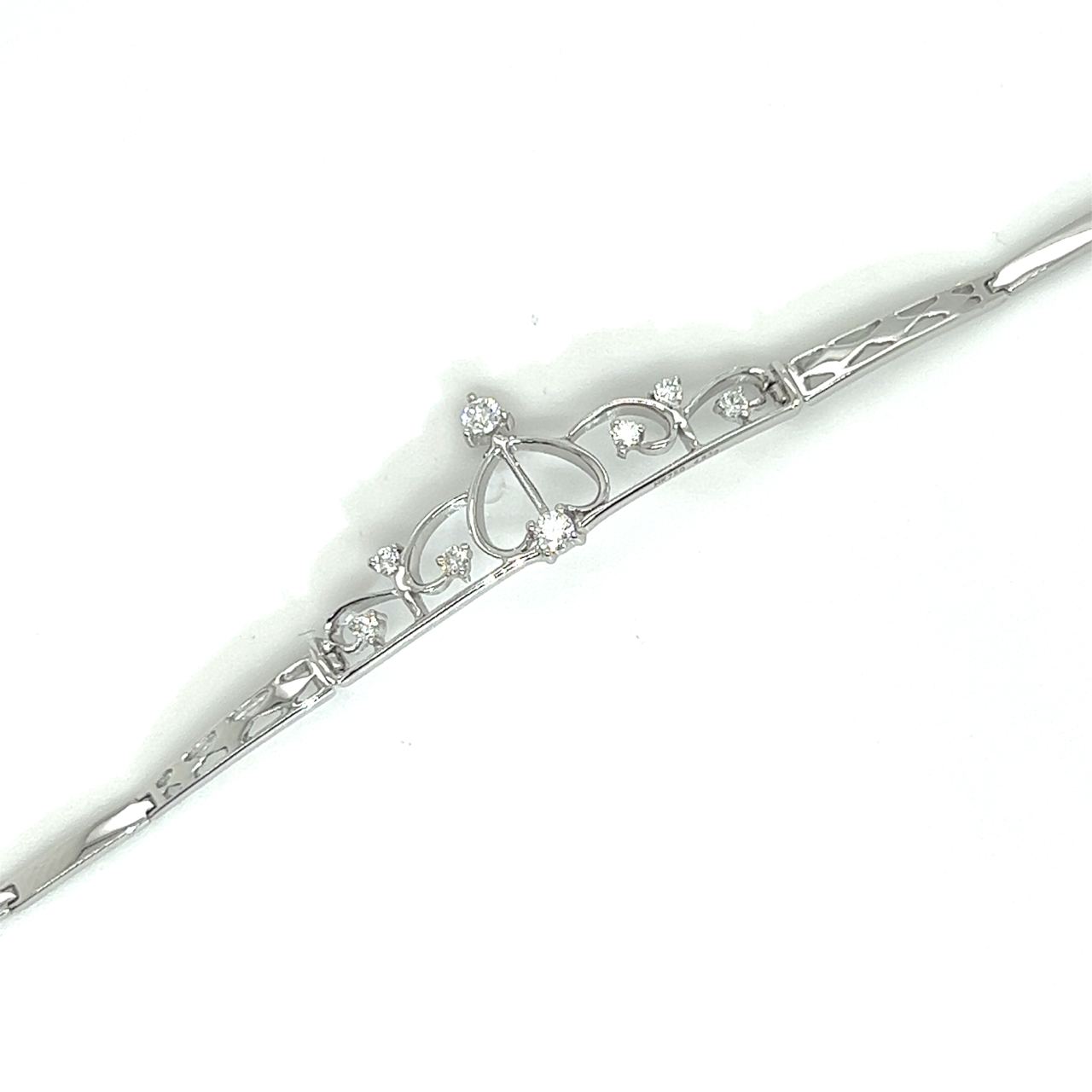18K White Gold Princess Crown Crown Diamond Bracelet