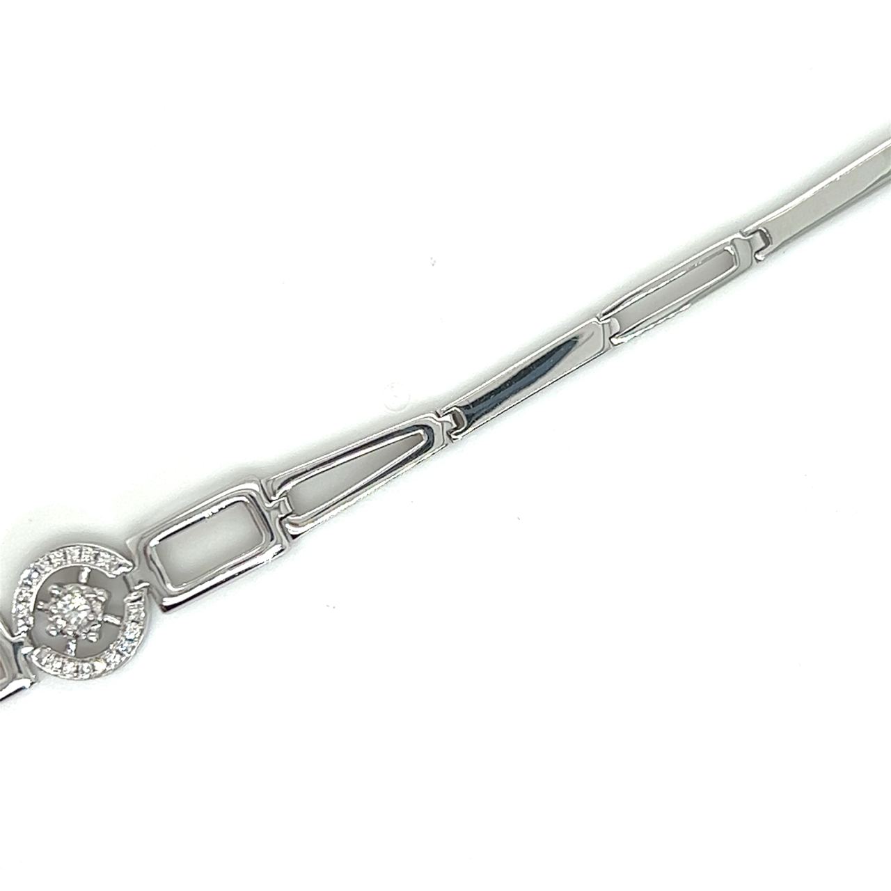 18K White Large Round Diamond Bracelet