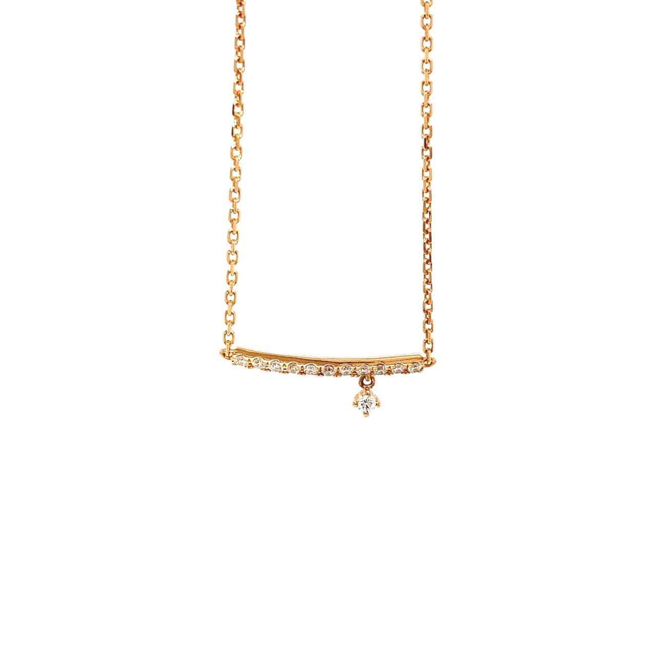 18K Rose Gold Mini Bar Drop Diamond Bracelet