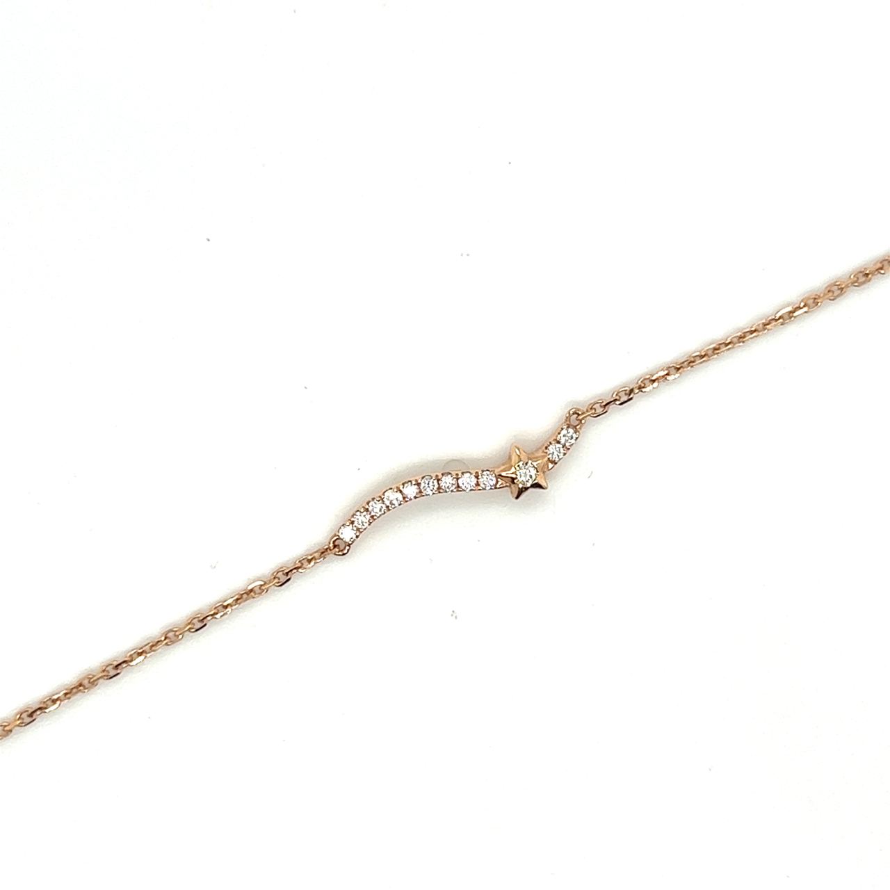 18K Rose Gold Mini Curve Star Diamond Bracelet