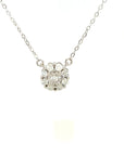18K White Gold Sunflower Diamond Necklace