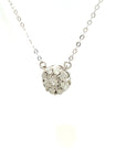 18K White Gold Sunflower Diamond Necklace