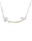 18K White Gold Smile Bow Diamond Necklace