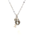 18K White Gold Key Lock Diamond Necklace