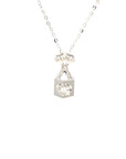 18K White Gold Petite Wave Lock Diamond Necklace