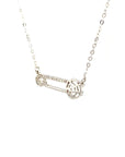 18K White Gold Flower Pin Diamond Necklace