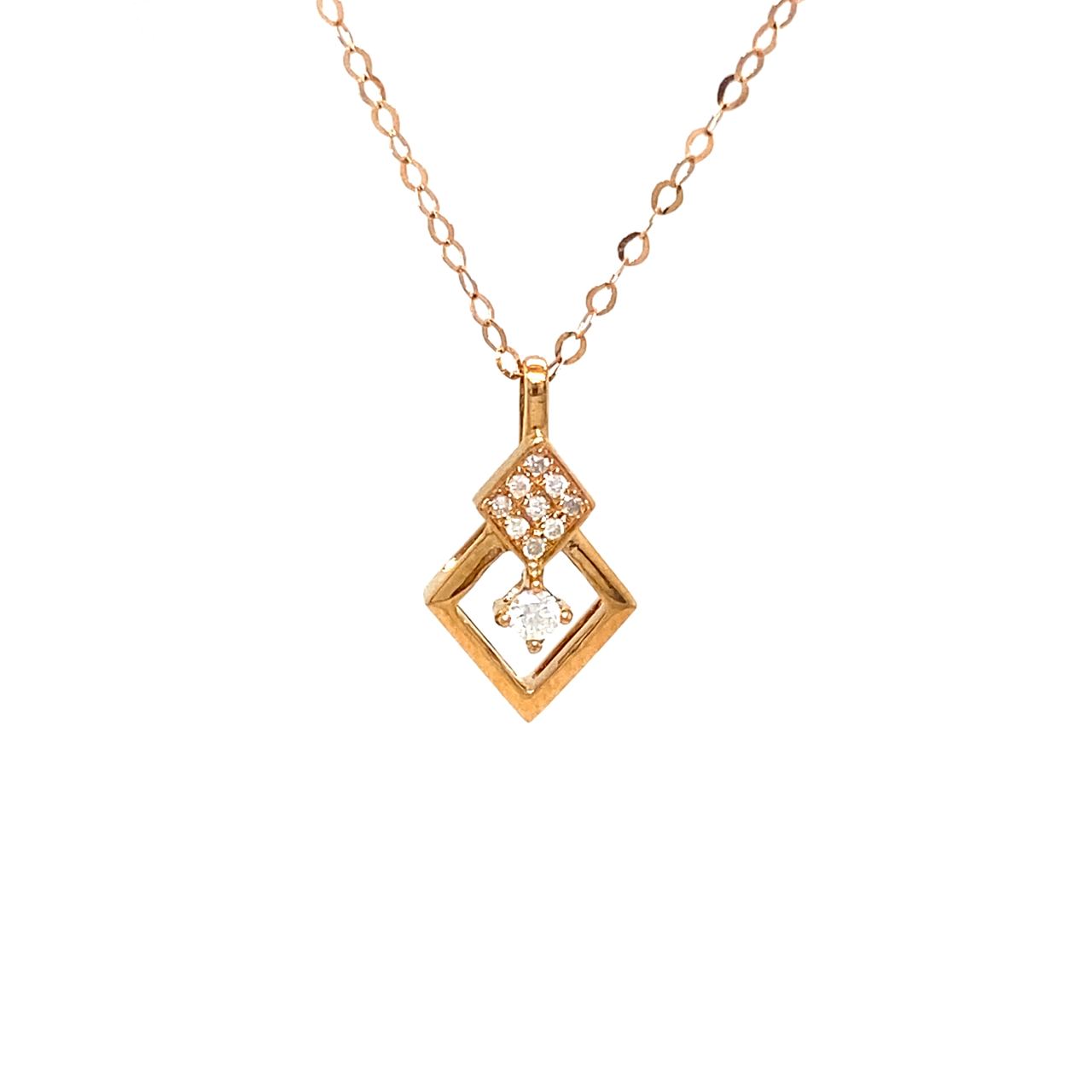 18K Rose Gold Round Wreath Diamond Necklace 2.0