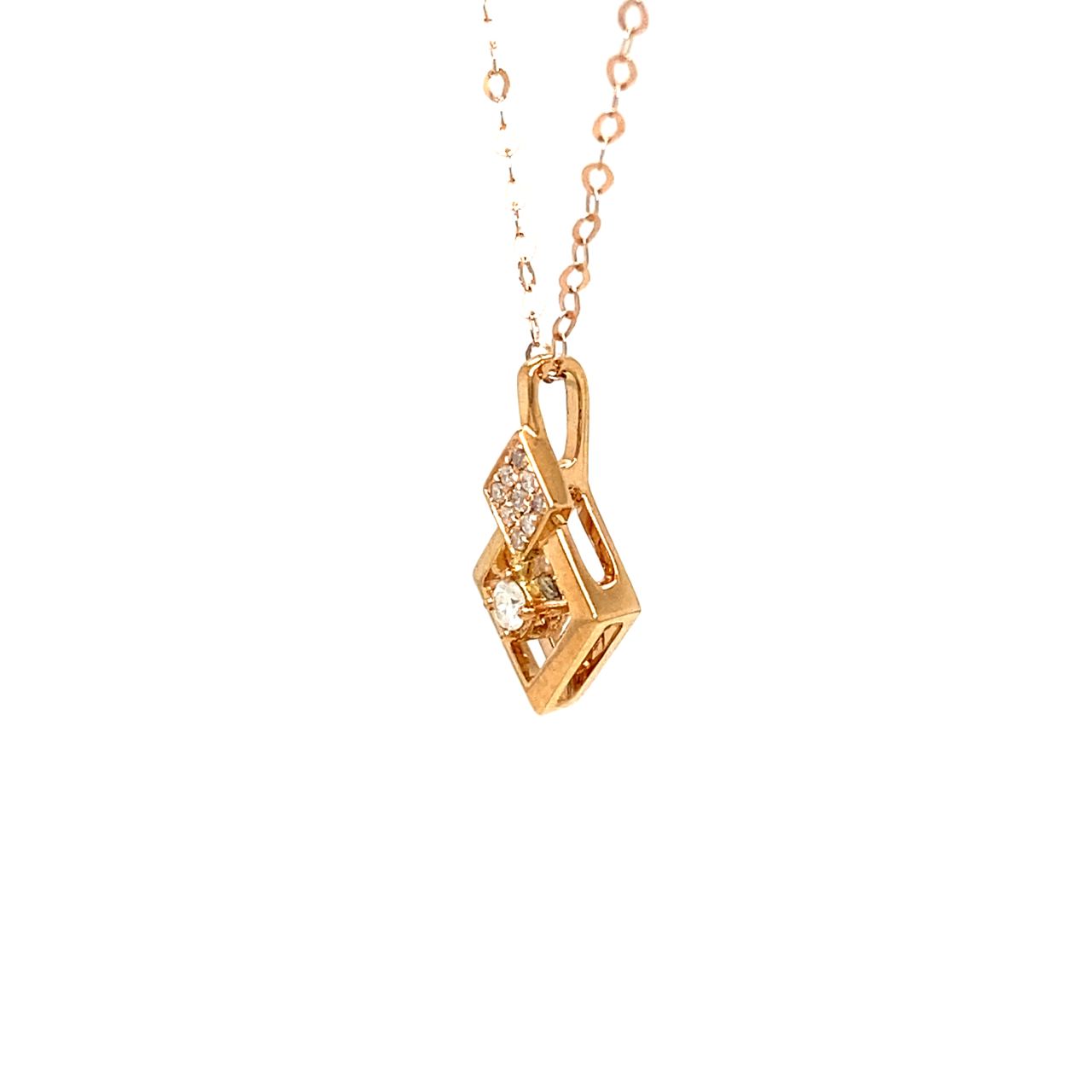 18K Rose Gold Round Wreath Diamond Necklace 2.0