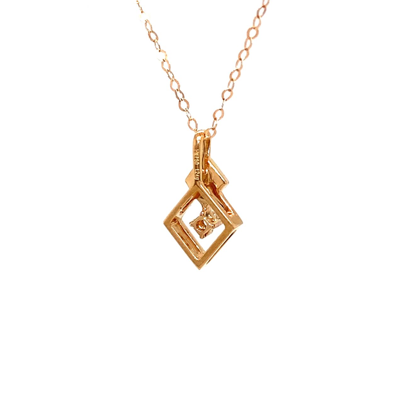 18K Rose Gold Round Wreath Diamond Necklace 2.0