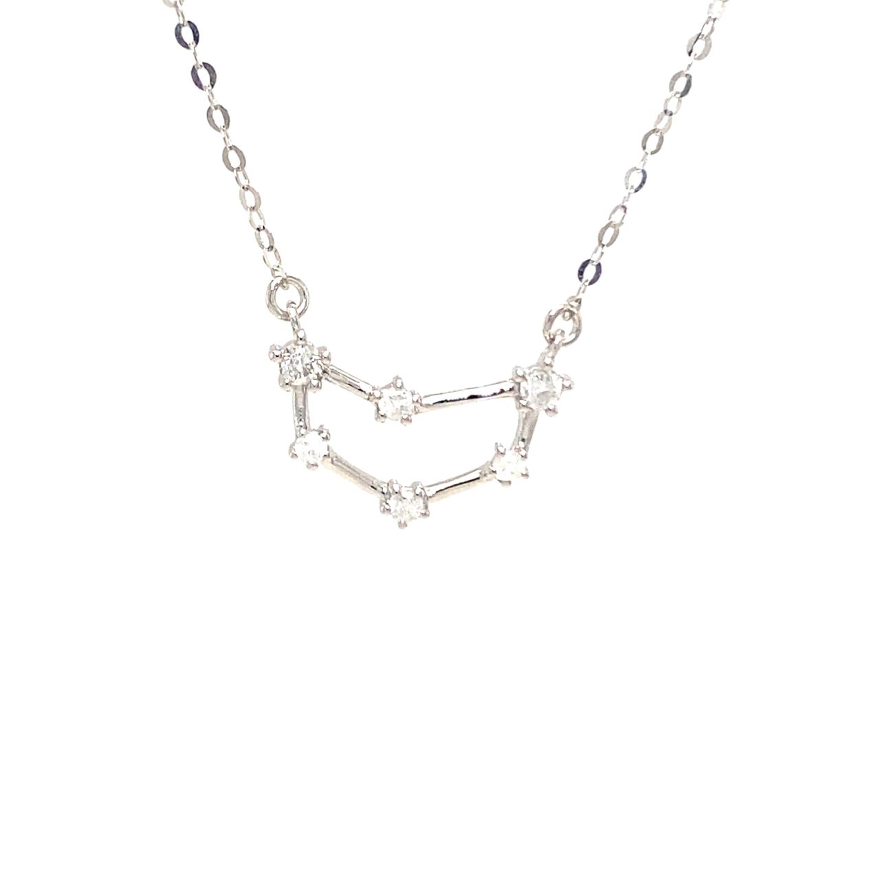 18K White Gold Capricorn Zodiac Diamond Necklace