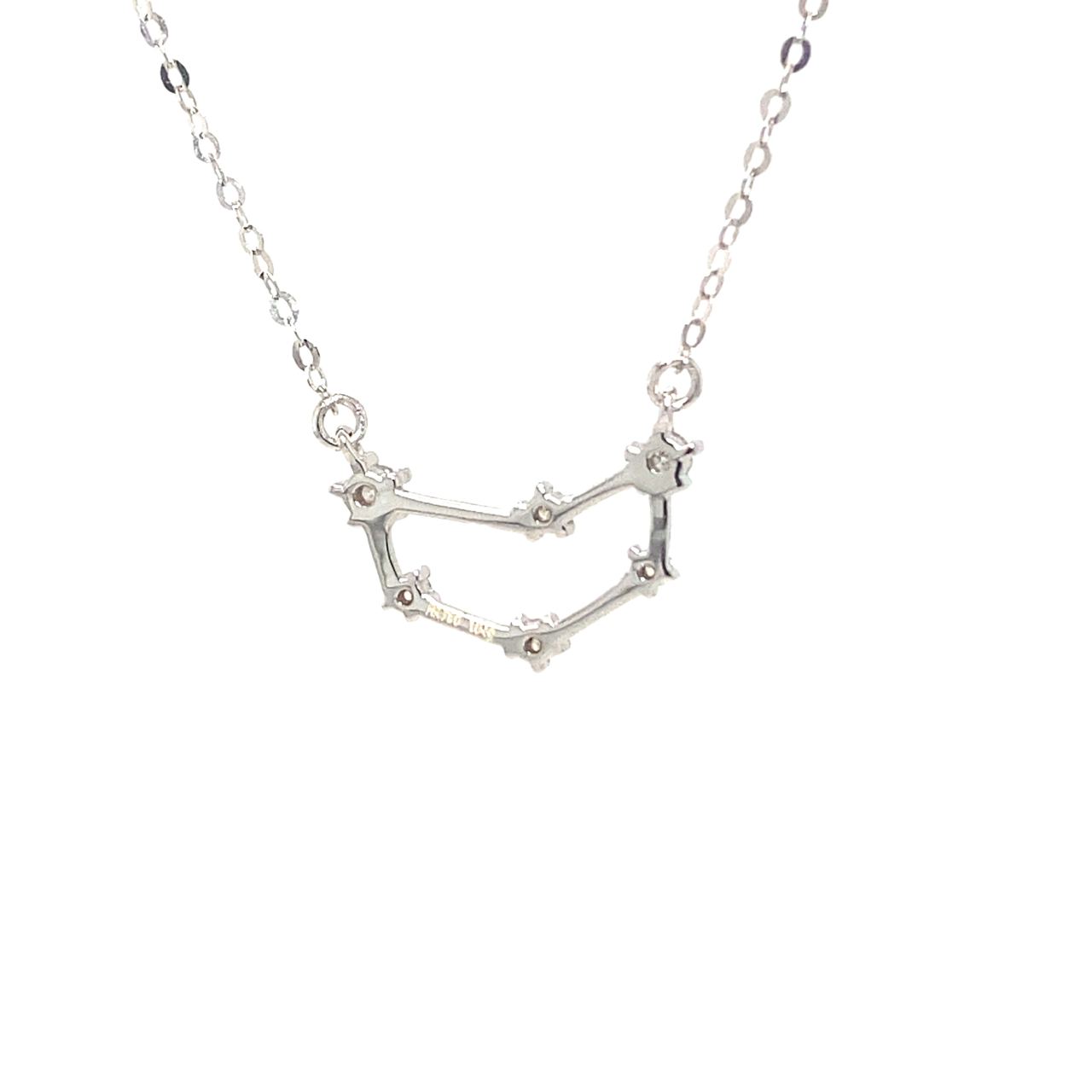 18K White Gold Capricorn Zodiac Diamond Necklace