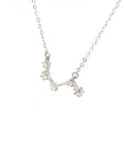18K White Gold Aries Zodiac Diamond Necklace