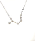 18K White Gold Aries Zodiac Diamond Necklace
