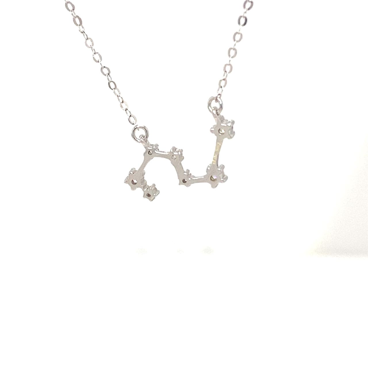 18K White Gold Leo Zodiac Diamond Necklace